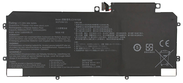 Erstatte Bærbar Batteri asus  til ZenBook-Flip-UX360CA-C4008T 