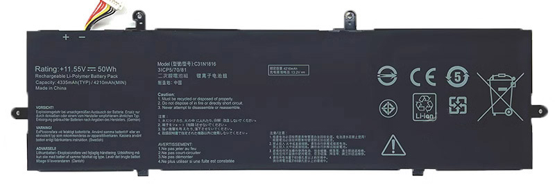 Erstatte Bærbar Batteri Asus  til ZenBook-Flip-13-Q326FA-BI7T13 