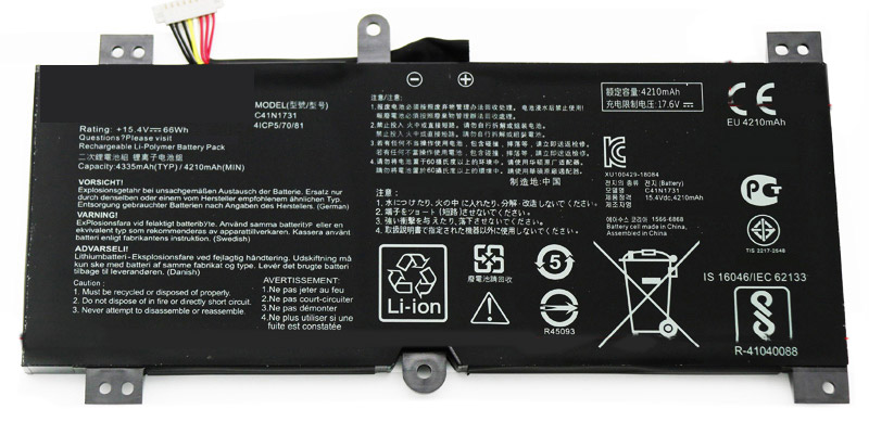 Erstatte Bærbar Batteri Asus  til ROG-Strix-Scar-II-GL504 