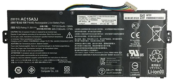 Erstatte Bærbar Batteri acer  til Chromebook-R-11-C738T-C44Z 