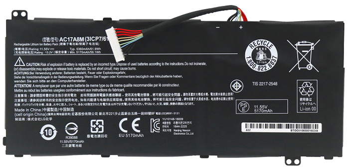 Erstatte Bærbar Batteri Acer  til TravelMate-X3410-M 