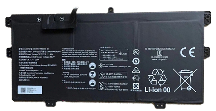 Erstatte Bærbar Batteri HUAWEI  til MateBook-X-2020-EUL-W19P 