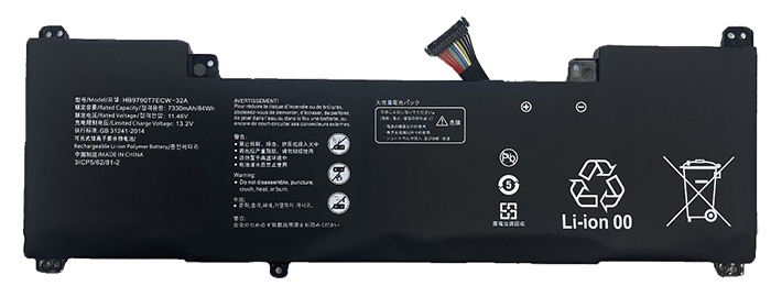 Erstatte Bærbar Batteri HUAWEI  til HB9790T7ECW-32B 