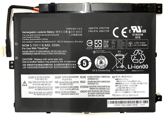 Erstatte Bærbar Batteri lenovo  til ThinkPad-10-20E3-0018AU 