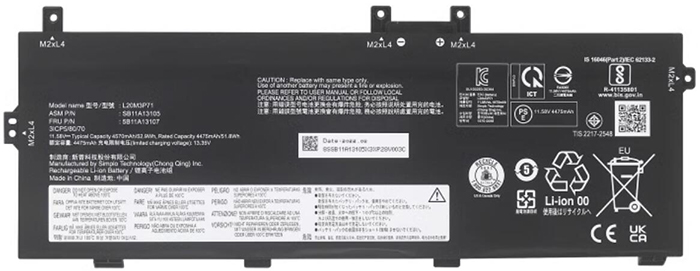 Erstatte Bærbar Batteri Lenovo  til L20C3P71 